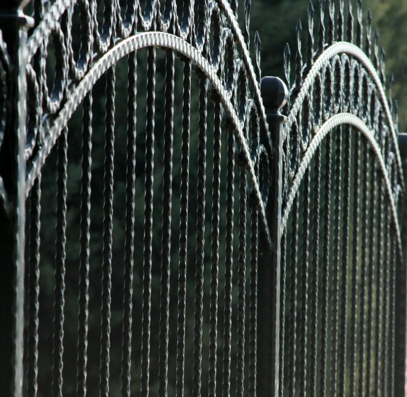 Black Wrought Fence. Iron fence
